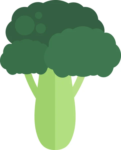 Brokolice Jídlo Zelená Ikona Plochém Stylu — Stockový vektor