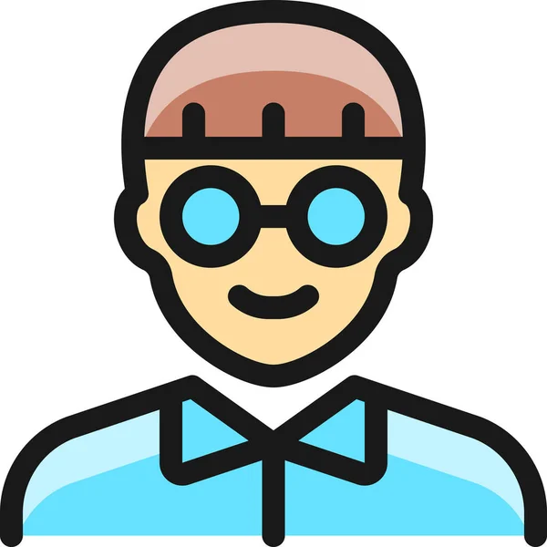 Man People Glasses Icon Filled Outline Style — Stock Vector