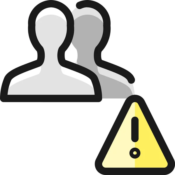 Warning Multiple Actions Icon Filled Outline Style — Stock Vector