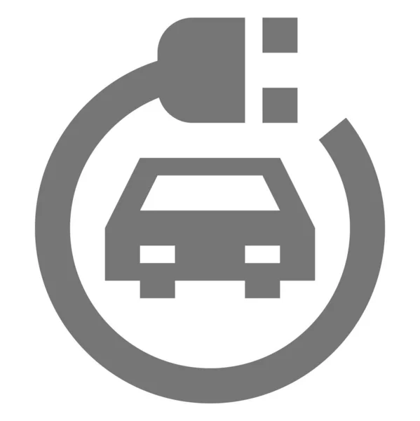 Samochód Elektryczny Ikona Transportu Stylu Zarys — Wektor stockowy