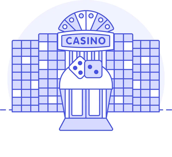 Icono Casino Edificio Estilo Contorno Lleno — Vector de stock