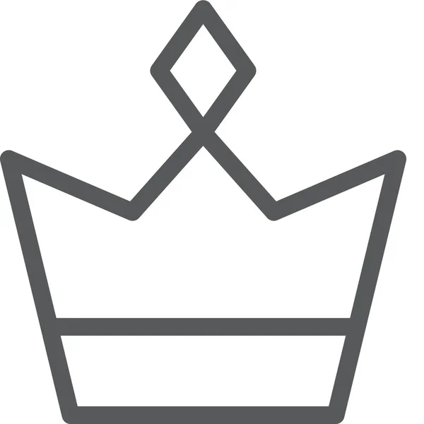 Crown Award Chess Icon Outline Style — Stock Vector