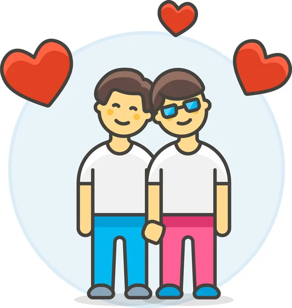 Couple Gay Hand Icon — Stock Vector