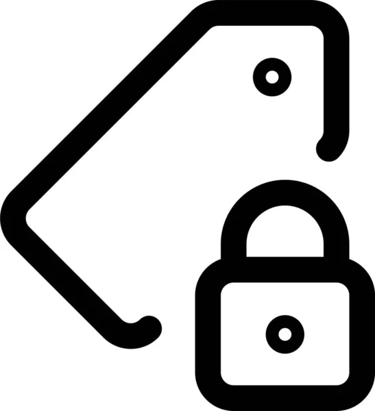 Tags Lock Access Icon Outline Style — Stock Vector