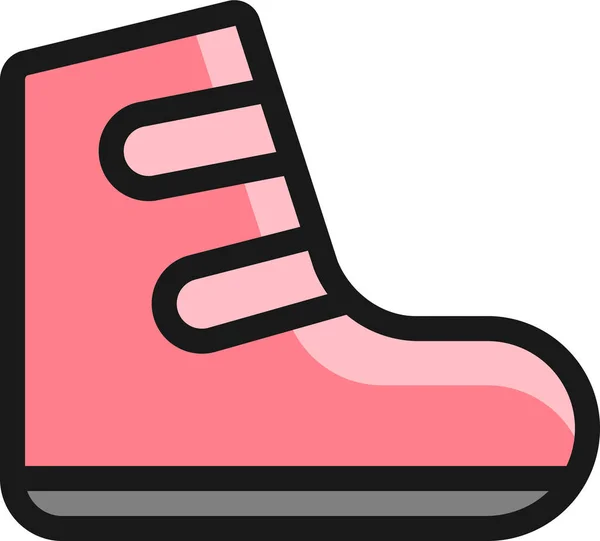 Footwear Winter Boots Icon Filled Outline Style — Stock Vector