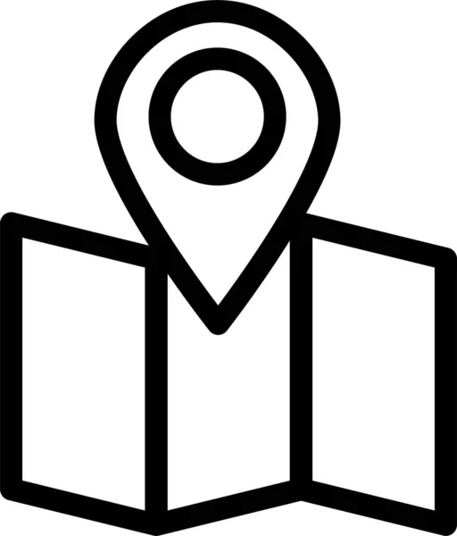 Icono Puntero Mapa Ubicación Estilo Esquema — Vector de stock