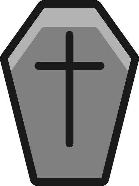 棺の死フルアウトラインのアイコンを記入 アウトラインスタイル — ストックベクタ