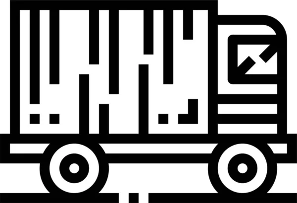 Ikon Transportasi Logistik Pengiriman Dalam Gaya Outline - Stok Vektor