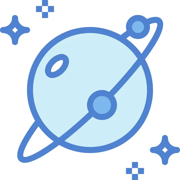 Planeta Educación Icono Ciencia Estilo Esquema Lleno — Vector de stock