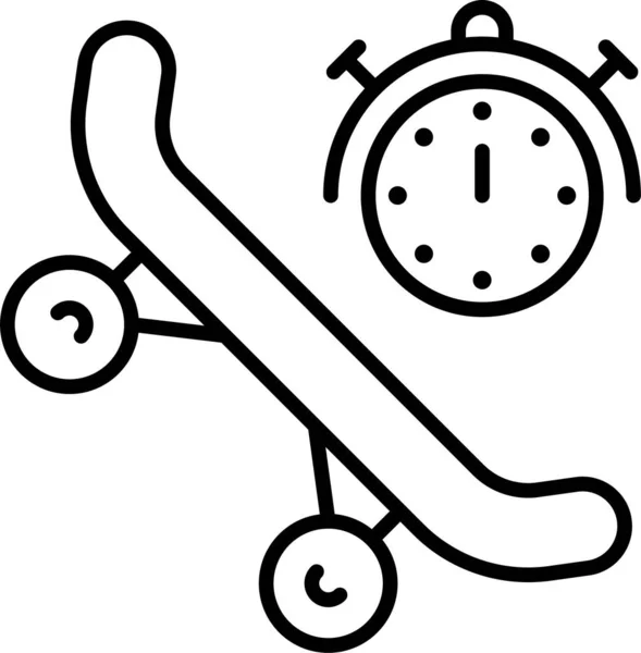 Horloge Partage Icône Skateboard — Image vectorielle