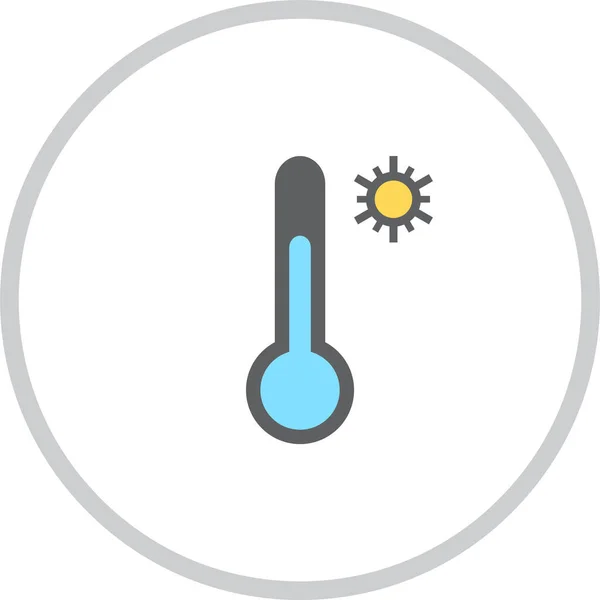 Previsión Icono Temperatura Soleada Estilo Contorno Lleno — Archivo Imágenes Vectoriales