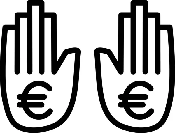 Ikona Fondů Podnikového Financování Stylu Osnovy — Stockový vektor