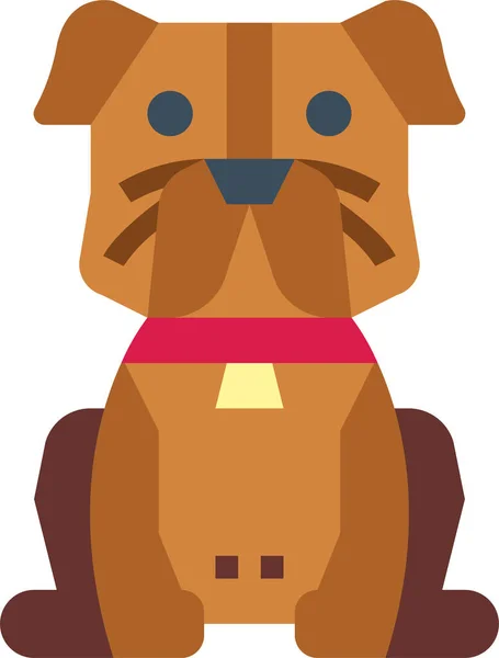 ペット獣医カテゴリの動物犬の哺乳類のアイコン — ストックベクタ