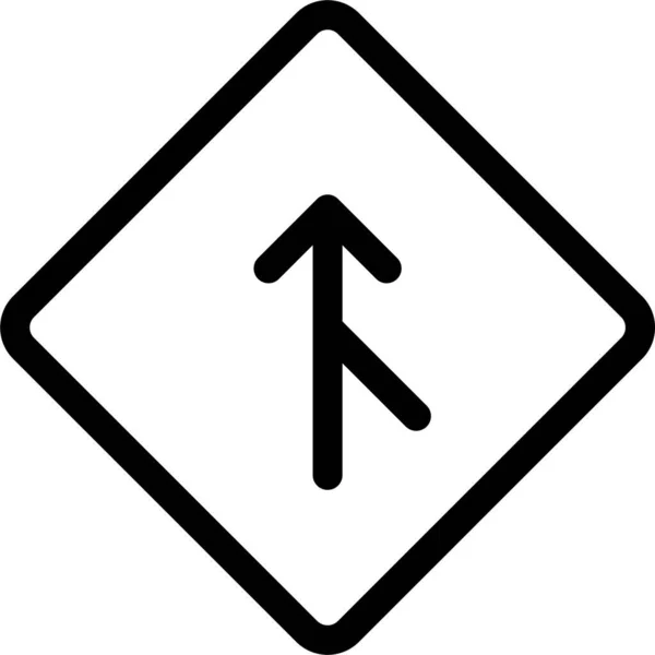 Šipka Vpravo Ikona Silnice Stylu Osnovy — Stockový vektor