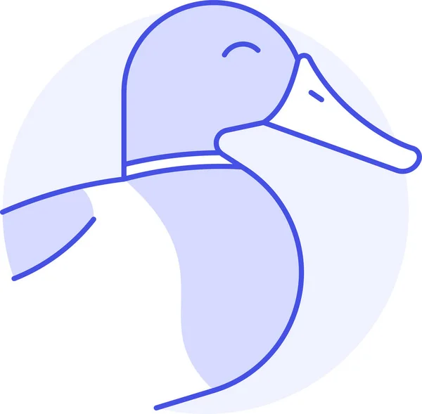 Animal Birds Pato Icono Estilo Contorno Lleno — Vector de stock