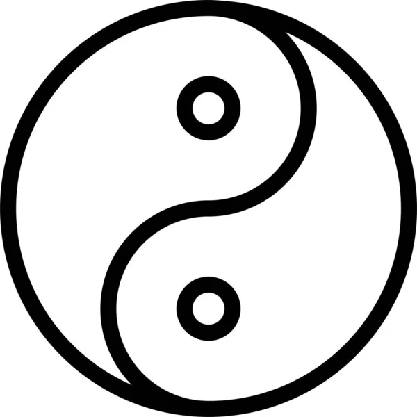 Taoísmo Yang Yin Ícone Categoria Ano Novo Chinês — Vetor de Stock