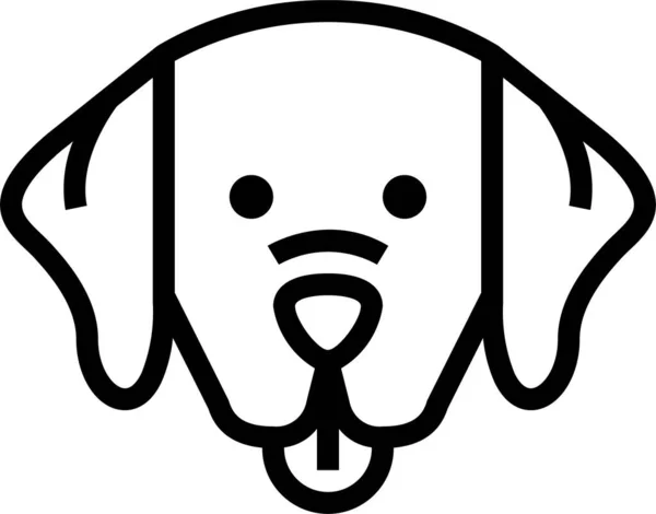 Labrador Retriever Dog Icon Outline Style — Stock Vector