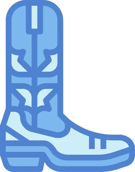 Boots Cowboy Leather Icon — Stock Vector