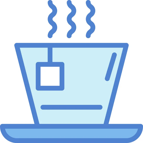 Καφέ Ποτήρι Ποτό Εικονίδιο Στυλ Γεμάτο Περίγραμμα — Διανυσματικό Αρχείο