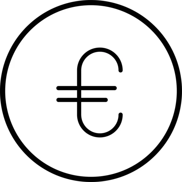 Financiar Dinheiro Ícone Line Estilo Esboço — Vetor de Stock