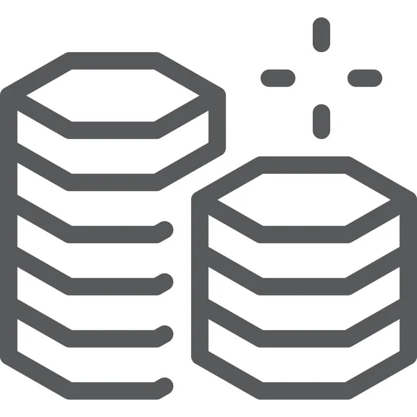 Ref Stack Cents Icon Outline Style — стоковый вектор