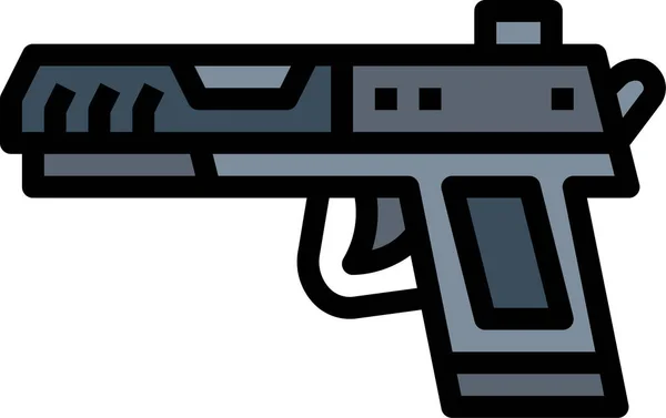 Schusswaffe Pistole Ikone Der Kategorie Militär Krieg — Stockvektor