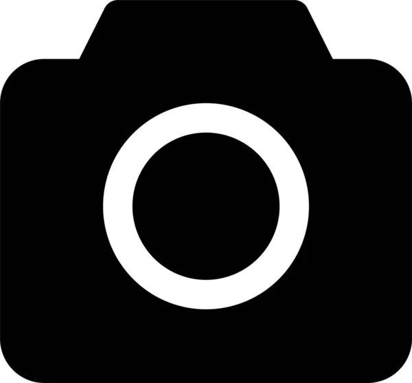 Elektronická Ikona Fotoaparátu Pevném Stylu — Stockový vektor