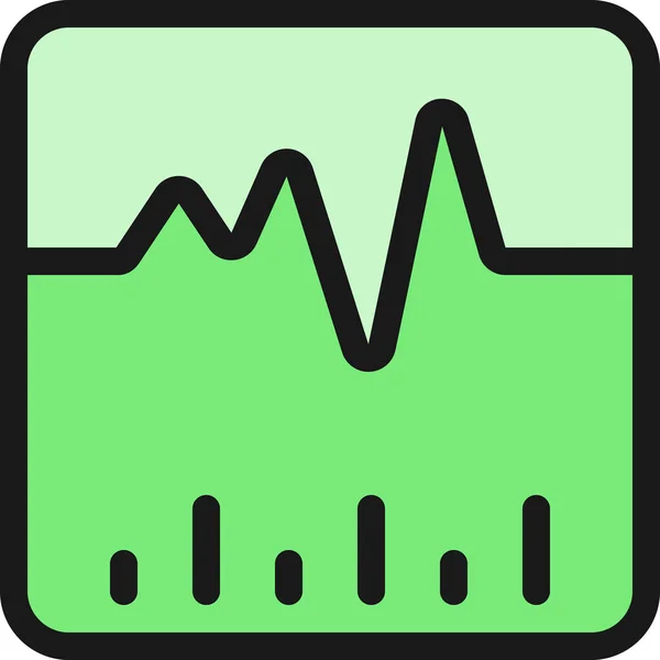Οθόνη Εικονίδιο Καρδιακού Ρυθμού Στυλ Γεμάτο Περίγραμμα — Διανυσματικό Αρχείο