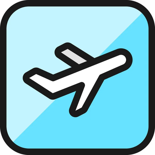 Ikona Podróży Samolotem Wypełniona Zarysem Stylu Wypełnionego Zarysu — Wektor stockowy