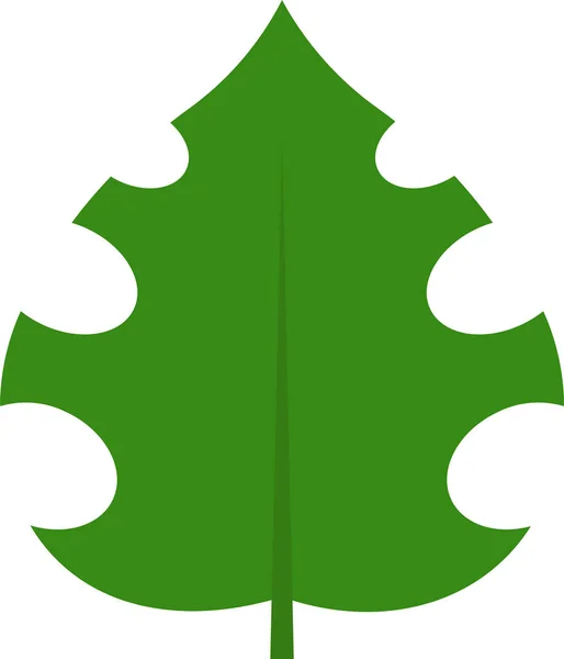 Grünes Blatt Lässt Ikone Flachen Stil Zurück — Stockvektor