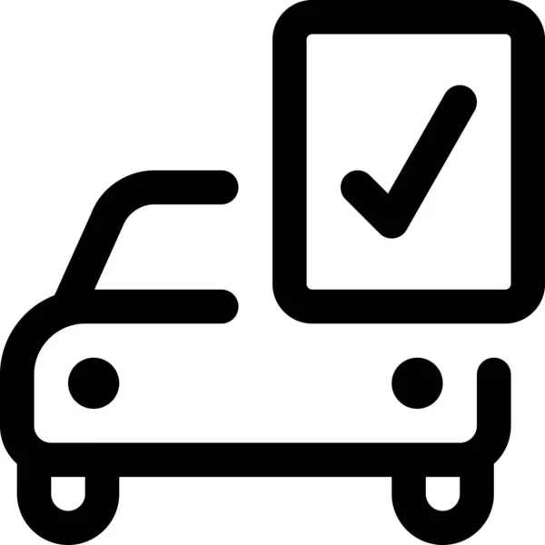 Comprobar Icono Inspección Transporte Estilo Esquema — Vector de stock