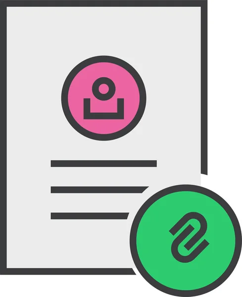 Account Attachment Details Pictogram Gevulde Outline Stijl — Stockvector