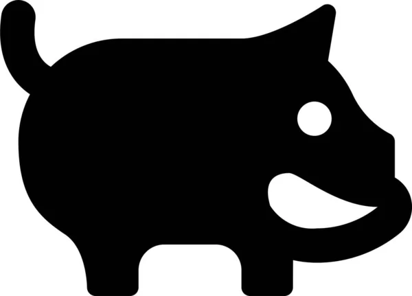 Wild Pig Body Icon Solid Style — Stock Vector