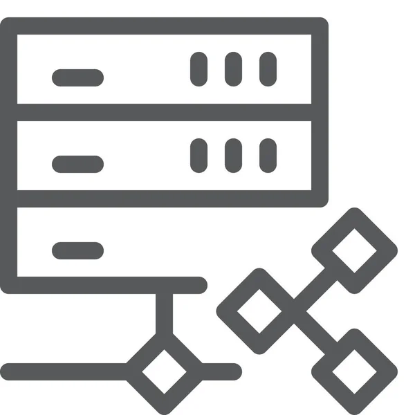 Netzwerk Server Freigabesymbol Umriss Stil — Stockvektor