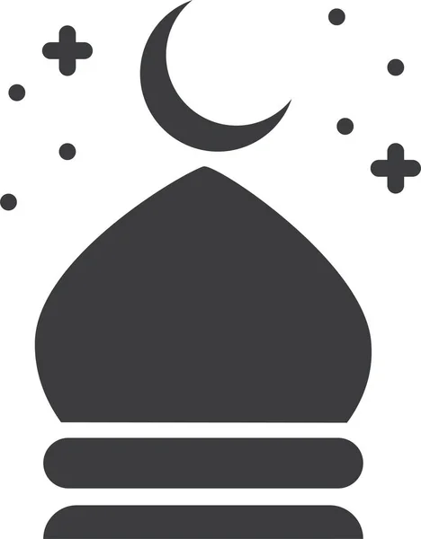 Fort Mosque Prayer Icon Solid Style — Stock Vector