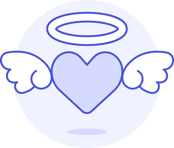 Angelic Cupid Flying Icon Filled Outline Style — Stock Vector