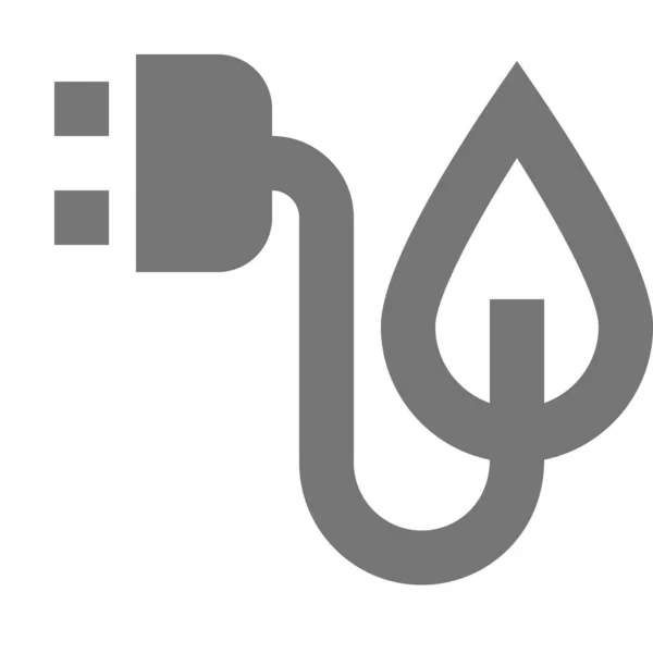 Ikona Wtyczki Elektrowni Elektrycznej Stałym Stylu — Wektor stockowy