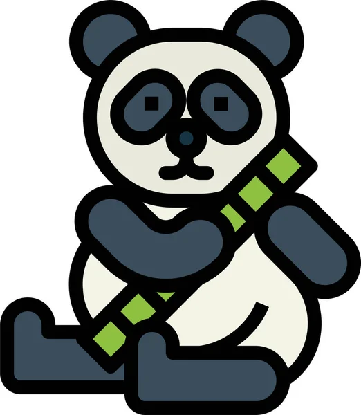 Pandabär Tier Ikone Stil Gefüllter Umrisse — Stockvektor