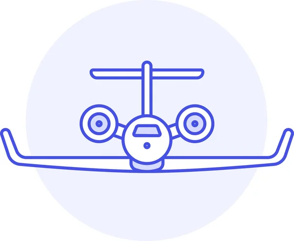 Flugzeug Flugzeuge Flugzeug Ikone Ausgefüllten Umrissen — Stockvektor