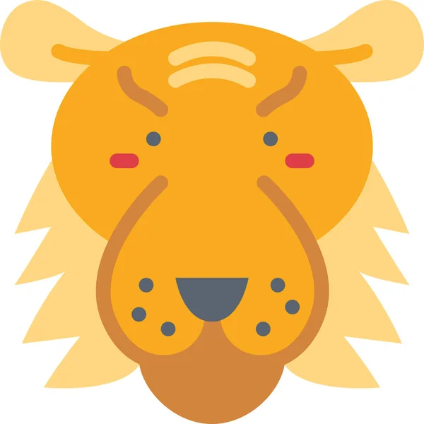 Animal Tigre Salvaje Icono Estilo Plano — Vector de stock