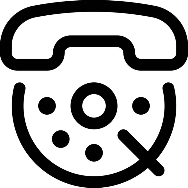 Telefoon Retro Mobiel Pictogram Grote Lijnen — Stockvector