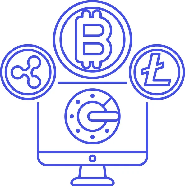 Activo Bitcoin Crypto Icono — Archivo Imágenes Vectoriales