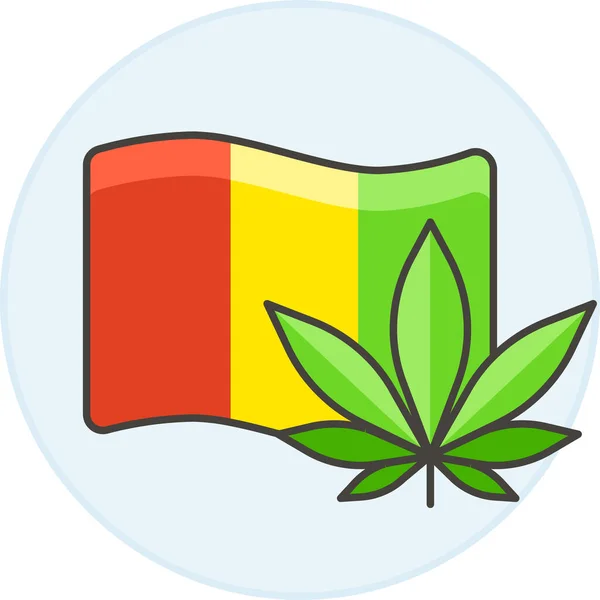 Rasta Weed Leaf Icon Categoría Música Sonora — Vector de stock