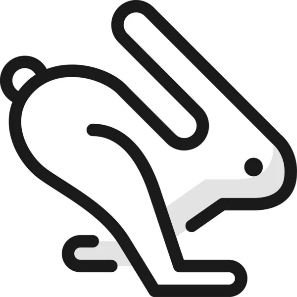 Rabbit Running Filled Outline Icon Filled Outline Style — Stock Vector