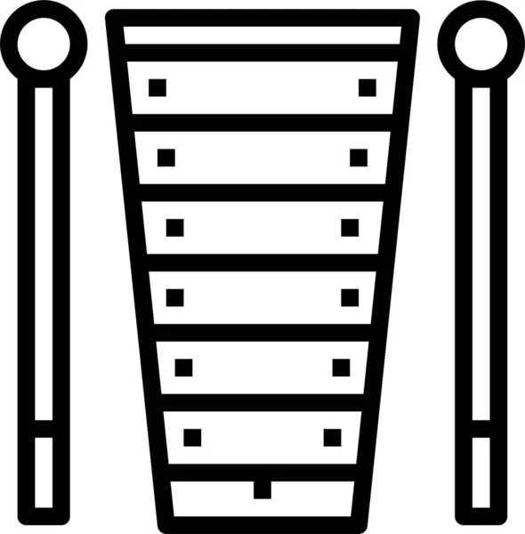 Instrumente Musik Percussion Ikone — Stockvektor