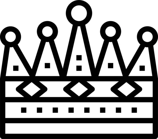 Crown King Queen Icon Outline Style — Stock Vector