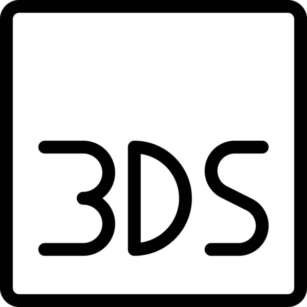 3Dsデザインドキュメントアイコンをアウトラインスタイルで表示 — ストックベクタ