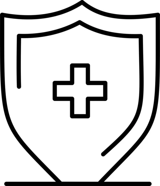 Board Hospital Shield Icon Outline Style — Stock Vector