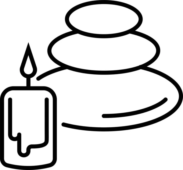Kerze Massage Kieselsteine Symbol — Stockvektor