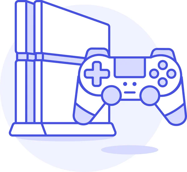 Consoles Controller Game Icon Filled Outline Style — Stock Vector